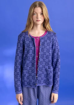 Gudrun Sjödén Strickjacken>Strickjacke „Freja“ aus Bio-/Recycling-Baumwolle Himmelblau