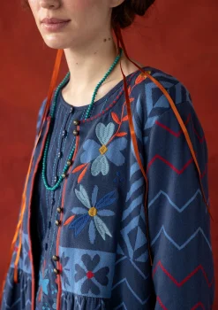 Gudrun Sjödén Strickjacken>Strickjacke „Maria“ aus Bio-/Recycling-Baumwolle Indigo