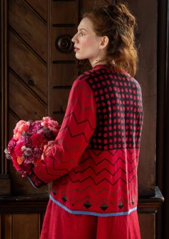 Gudrun Sjödén Strickjacken>Strickjacke „Maria“ aus Bio-/Recycling-Baumwolle Mohn