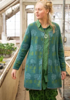 Gudrun Sjödén Strickjacken>Strickjacke „Mårbacka“ aus Bio-/Recycling-Baumwolle Flaschengrün