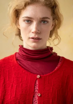 Gudrun Sjödén Strickjacken>Strickjacke „Nova“ aus Lammwolle Tomate-melange
