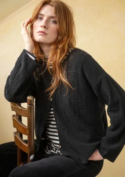 Gudrun Sjödén Strickjacken>Strickjacke „Nova“ aus Lammwolle Schwarz