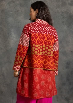 Gudrun Sjödén Strickjacken>Strickjacke „Viktoria“ aus Baumwolle/Lammwolle Achatrot