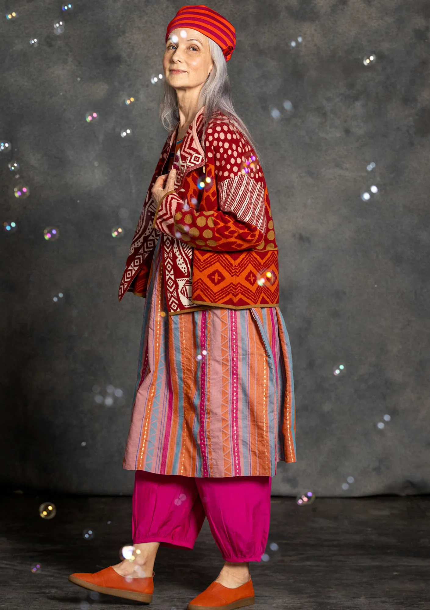 Gudrun Sjödén Strickjacken>Strickjacke „Viktoria“ aus Baumwolle/Lammwolle Achatrot