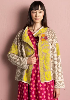 Gudrun Sjödén Strickjacken>Strickjacke „Viktoria“ aus Baumwolle/Lammwolle Taupe