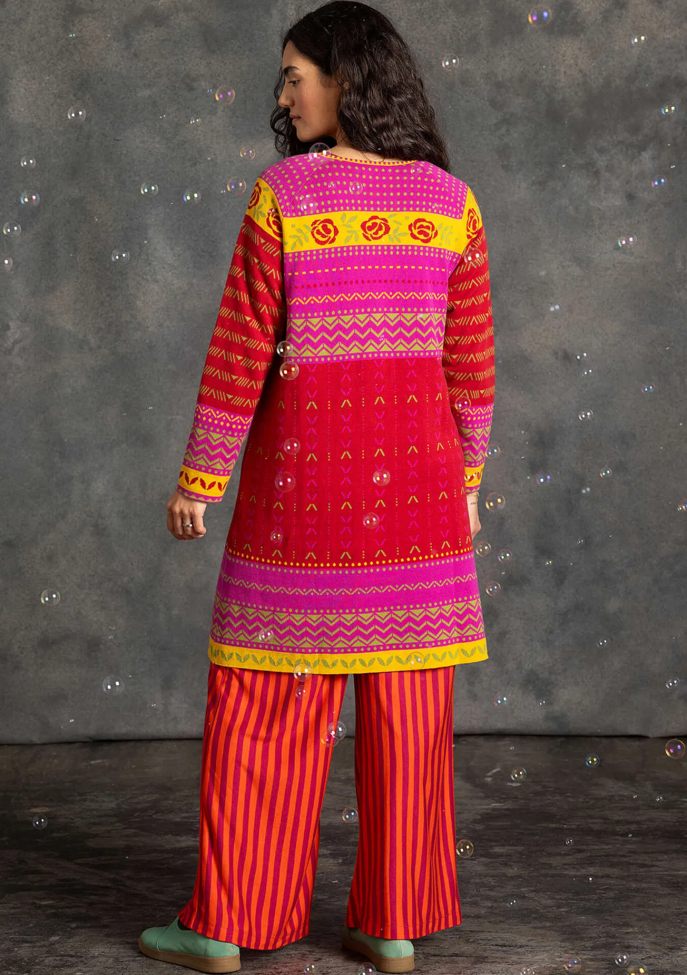 Gudrun Sjödén Kleider>Strickkleid „Kajsa“ aus Bio-/Recycling-Baumwolle Mohn