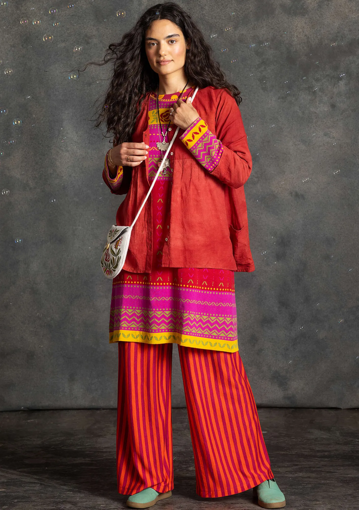 Gudrun Sjödén Kleider>Strickkleid „Kajsa“ aus Bio-/Recycling-Baumwolle Mohn