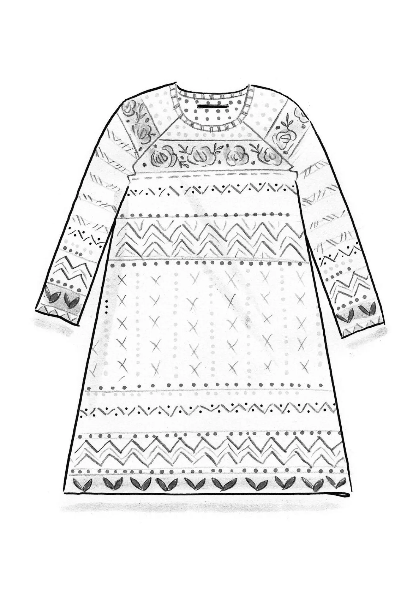 Gudrun Sjödén Kleider>Strickkleid „Kajsa“ aus Bio-/Recycling-Baumwolle Mohn