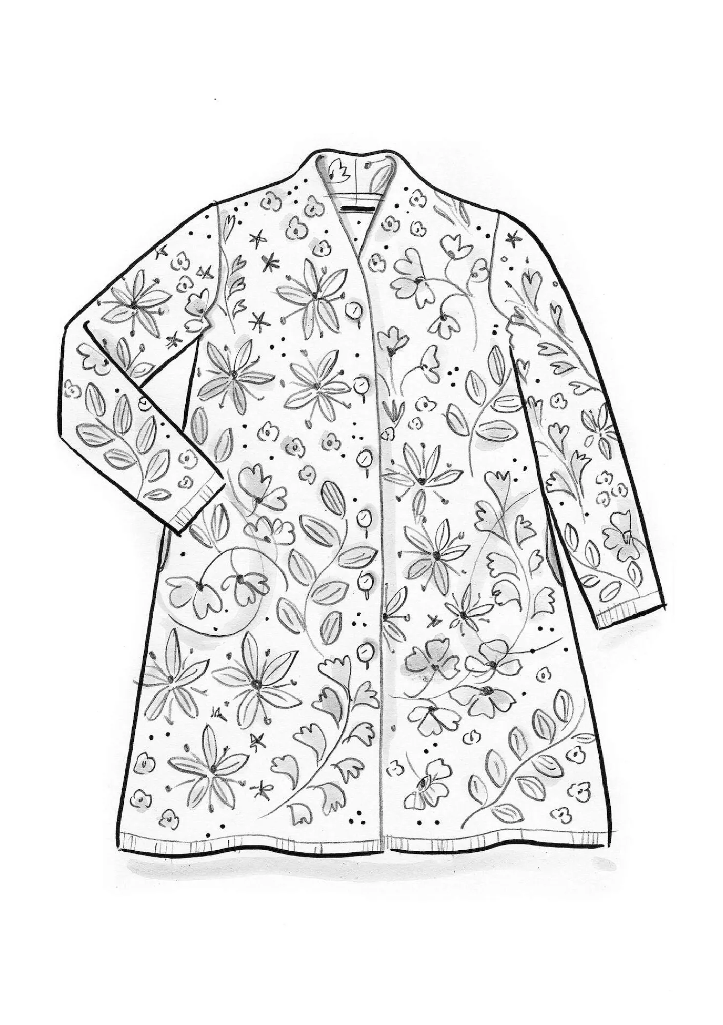 Gudrun Sjödén Jacken & Mäntel|Strickjacken>Strickmantel „Saga“ aus Recycling-Wolle Dunkelpetrol-melange