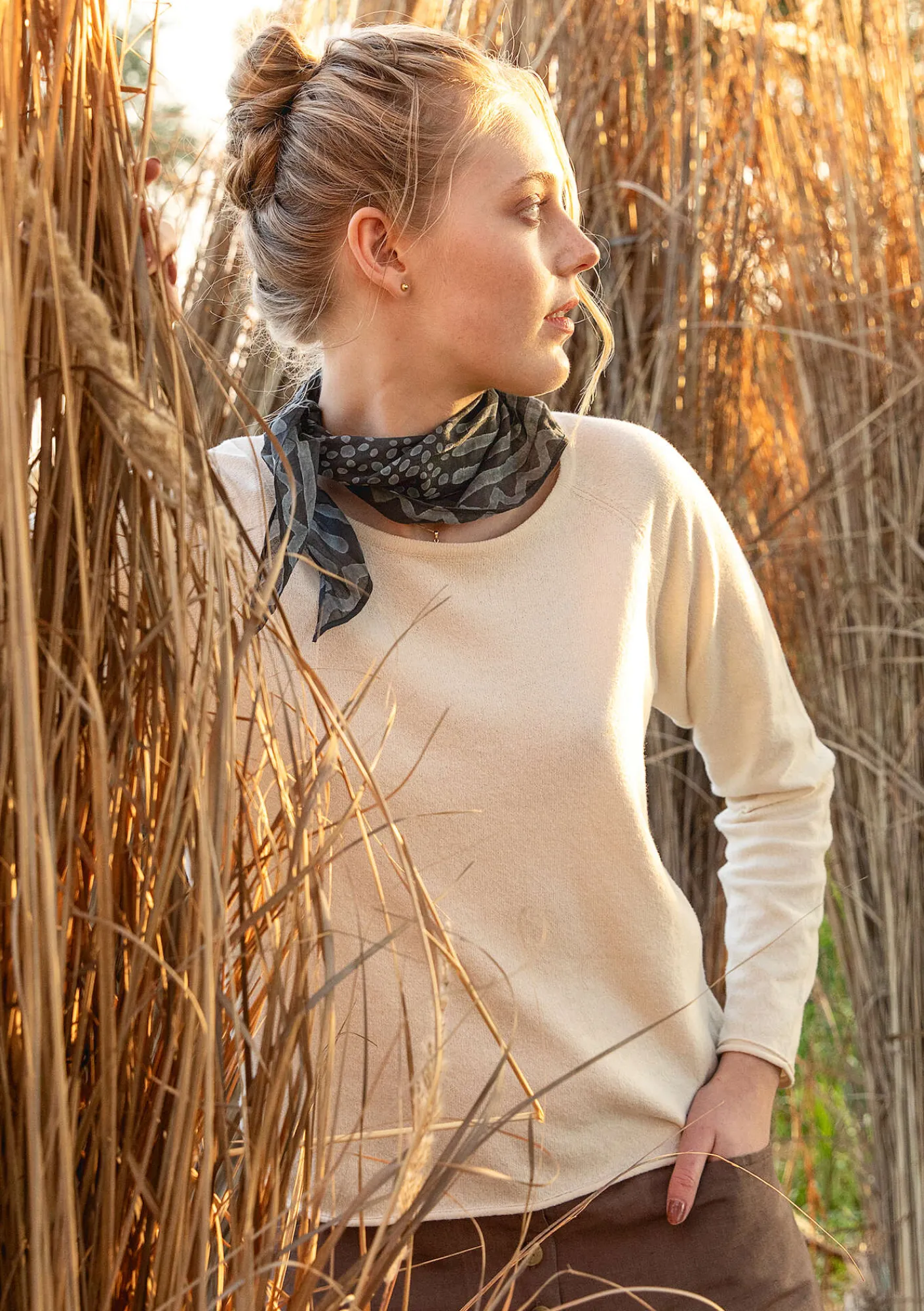 Gudrun Sjödén Pullover & Shirts>Strickpullover aus Bio-/Recycling-Baumwolle Ungefärbt