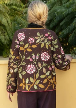 Gudrun Sjödén Pullover & Shirts>Strickpullover „Nyponros“ aus Bio-/Recycling-Baumwolle Maulbeere