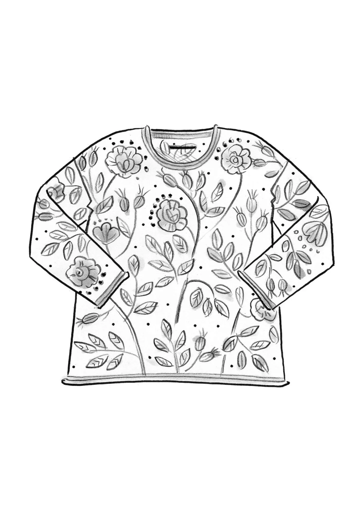 Gudrun Sjödén Pullover & Shirts>Strickpullover „Nyponros“ aus Bio-/Recycling-Baumwolle Maulbeere