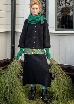Gudrun Sjödén Röcke>Strickrock „Vinternatt“ aus Bio- und Recycling-Baumwolle/Alpakawollgemisch Schwarz