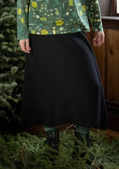 Gudrun Sjödén Röcke>Strickrock „Vinternatt“ aus Bio- und Recycling-Baumwolle/Alpakawollgemisch Schwarz
