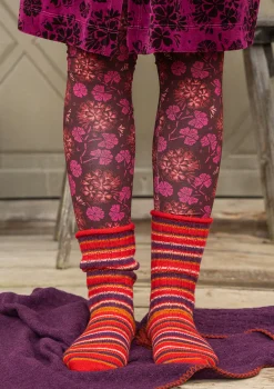 Gudrun Sjödén Accessoires>Stricksocken aus Lammwolle/Recycling-Wolle Tomate