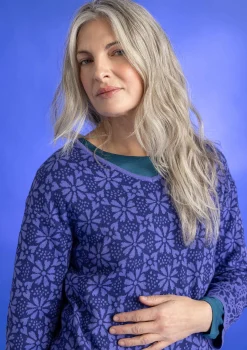 Gudrun Sjödén Tuniken>Stricktunika „Freja“ aus Bio-/Recycling-Baumwolle Veilchen