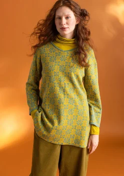Gudrun Sjödén Tuniken>Stricktunika „Freja“ aus Bio-/Recycling-Baumwolle Olivenöl
