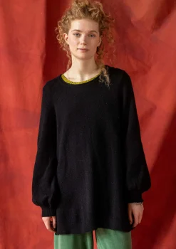 Gudrun Sjödén Tuniken>Stricktunika „Vinternatt“ aus Bio- und Recycling-Baumwolle/Alpakawollgemisch Schwarz