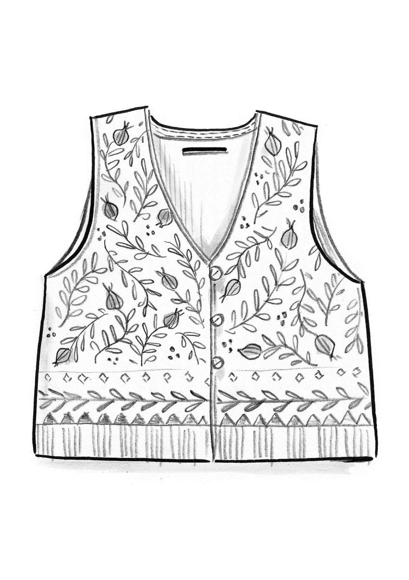 Gudrun Sjödén Westen>Strickweste „Aurora“ aus Bio- und Recycling-Baumwolle/Wolle Avocado