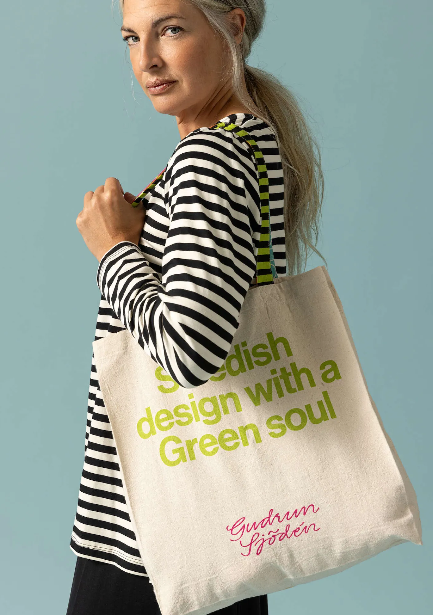 Gudrun Sjödén Taschen>Tasche aus Bio-Baumwolle Ungefärbt