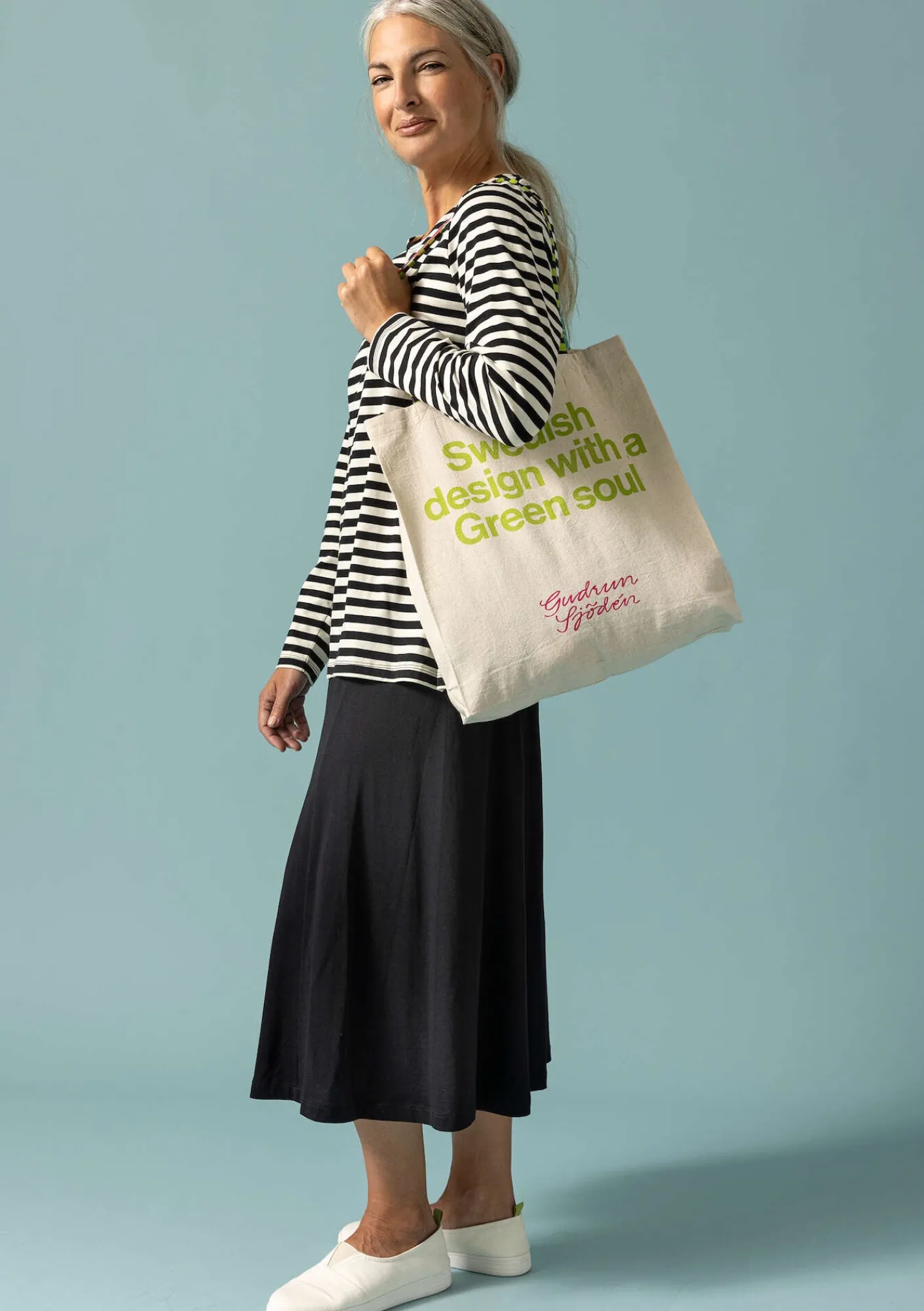 Gudrun Sjödén Taschen>Tasche aus Bio-Baumwolle Ungefärbt