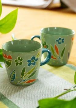 Gudrun Sjödén Geschirr|Küche & Esszimmer>Tasse „Flower pots“ aus Keramik Apfelgrün
