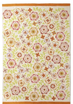 Gudrun Sjödén Teppiche|Heimtextilien>Teppich „Desert Bloom“ aus Bio-Baumwolle Ziegel