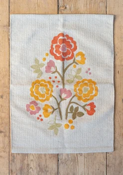 Gudrun Sjödén Teppiche|Heimtextilien>Teppich „Wild rose“ aus Bio-Baumwolle Natur