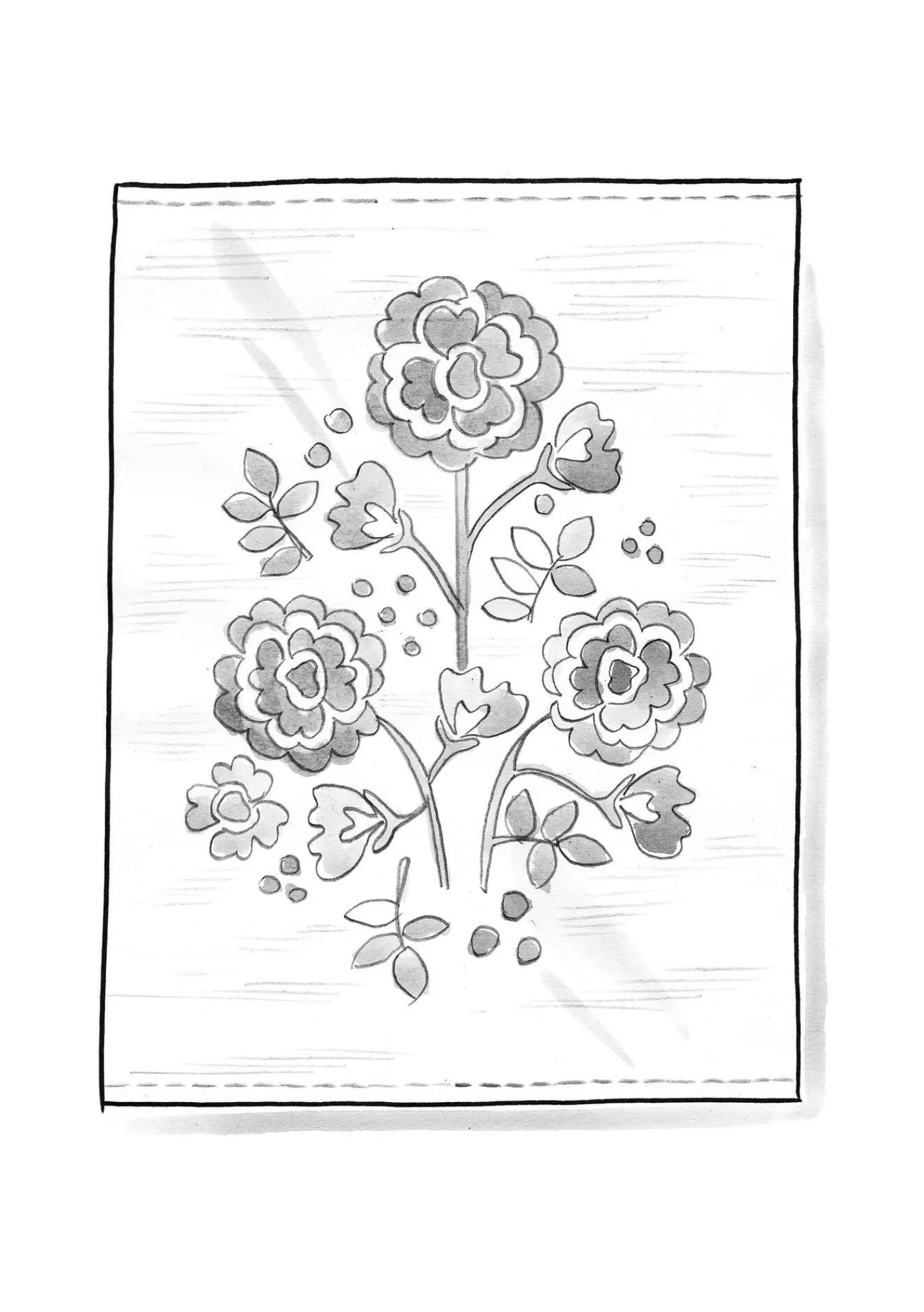 Gudrun Sjödén Teppiche|Heimtextilien>Teppich „Wild rose“ aus Bio-Baumwolle Natur