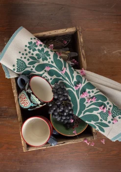 Gudrun Sjödén Küche & Esszimmer>Tischset „Gnistra“ aus Bio-Baumwolle Hellflaschengrün