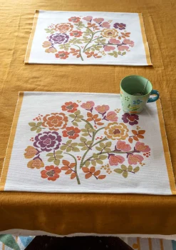 Gudrun Sjödén Tischdecken & -läufer|Küche & Esszimmer>Tischset „Wild rose“ aus Bio-Baumwolle Henna