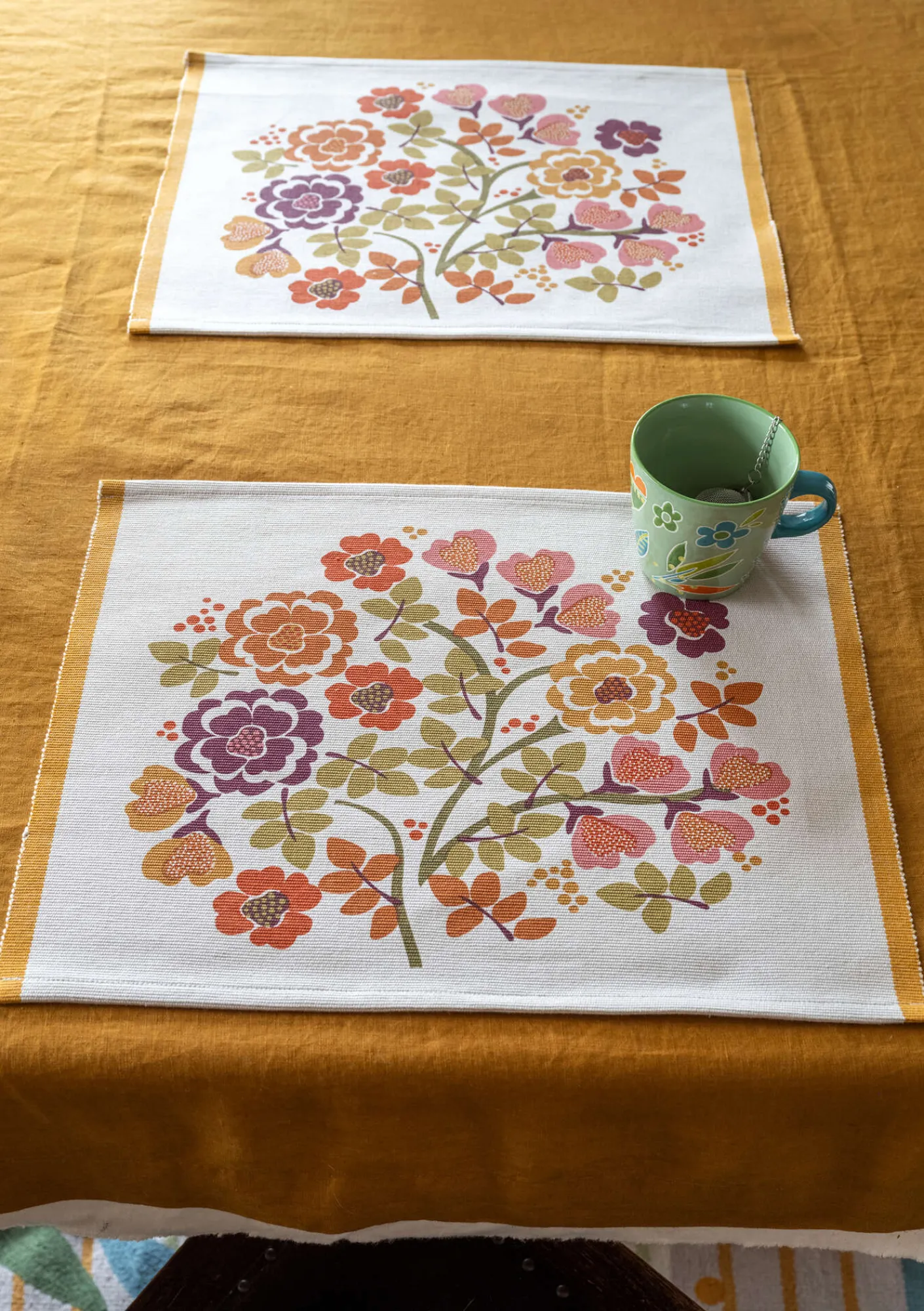 Gudrun Sjödén Tischdecken & -läufer|Küche & Esszimmer>Tischset „Wild rose“ aus Bio-Baumwolle Henna