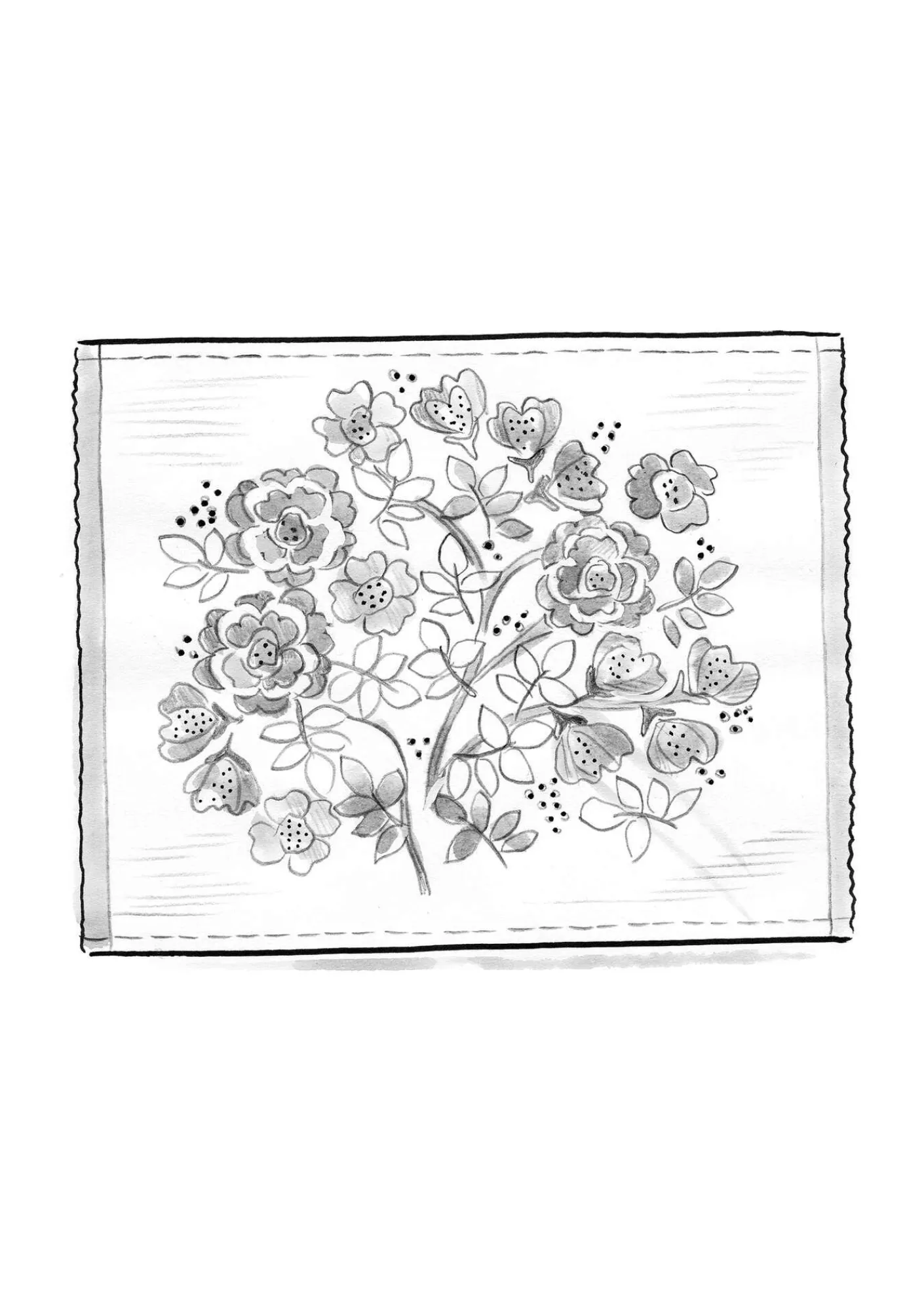 Gudrun Sjödén Tischdecken & -läufer|Küche & Esszimmer>Tischset „Wild rose“ aus Bio-Baumwolle Aschgrau