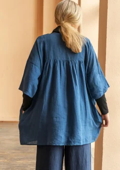 Gudrun Sjödén Tuniken>Tunika „Sonata“ aus Leinen Indigo