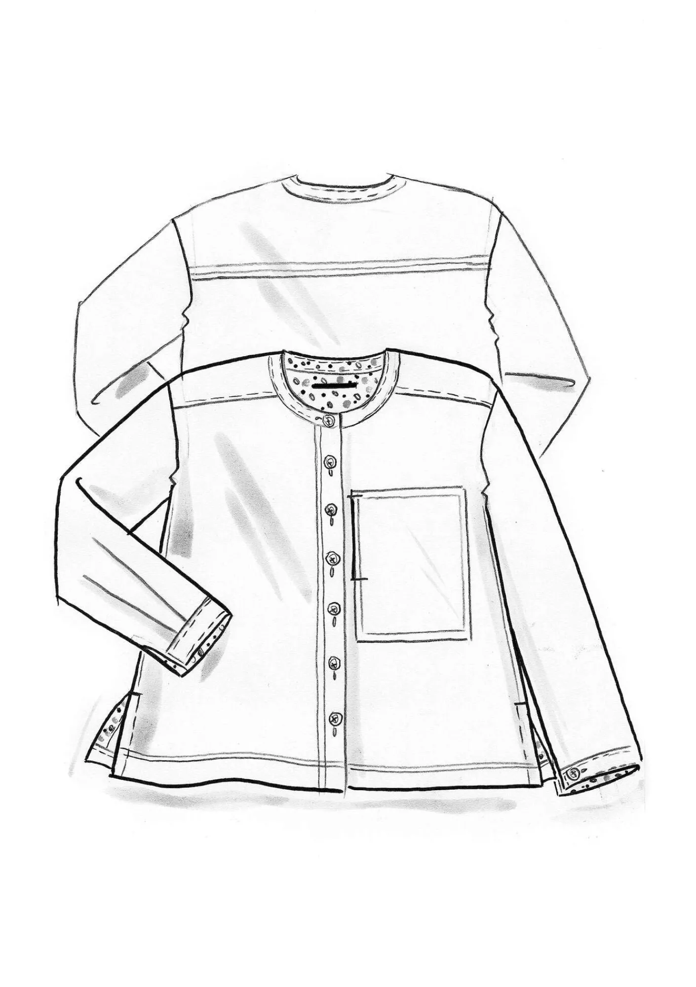 Gudrun Sjödén Pullover & Shirts>Twillbluse aus Bio-Baumwolle Schwarz