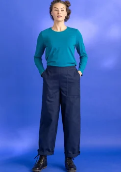 Gudrun Sjödén Hosen>Twillhose aus Bio-Baumwolle Dunkelindigo