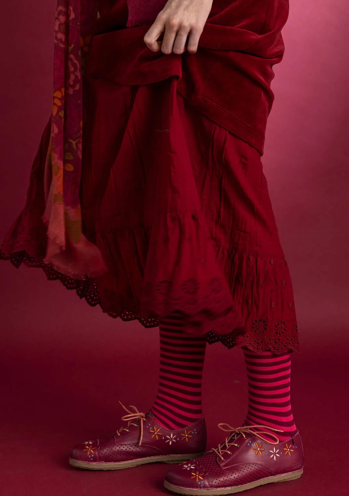 Gudrun Sjödén Röcke>Unterrock aus Bio-Baumwollgewebe Granatapfel