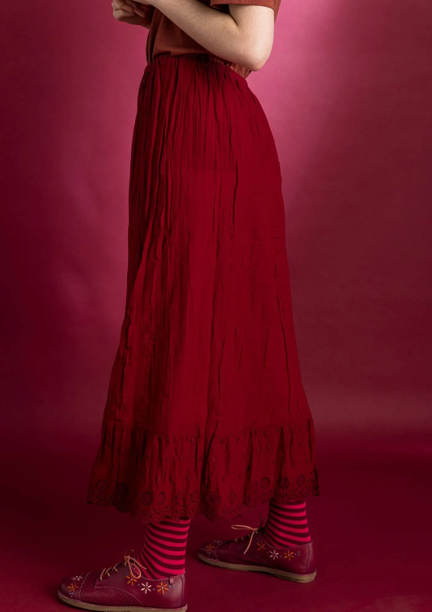 Gudrun Sjödén Röcke>Unterrock aus Bio-Baumwollgewebe Granatapfel