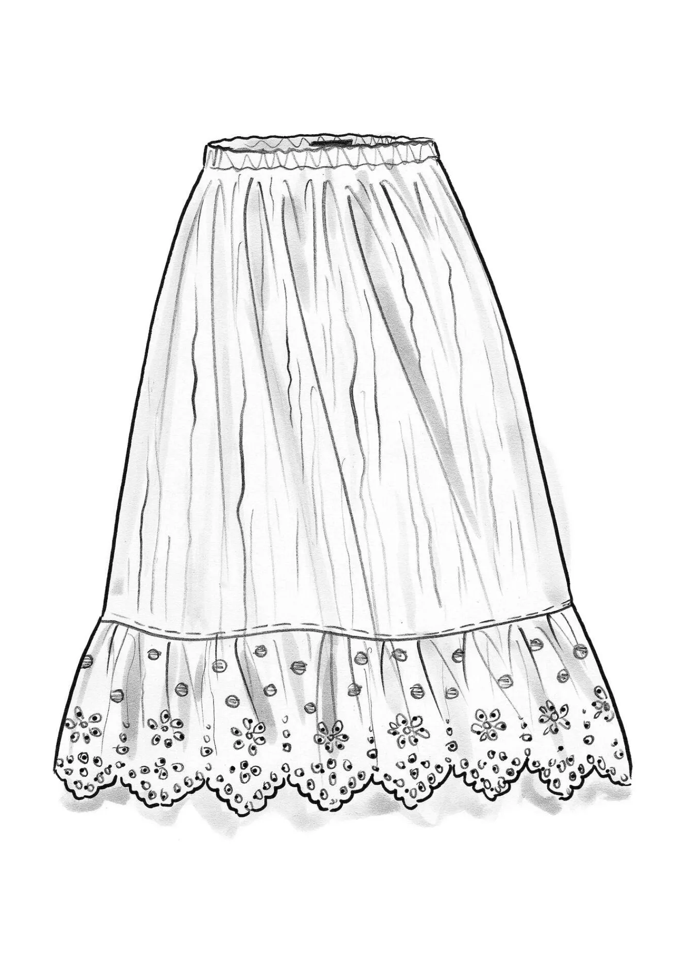 Gudrun Sjödén Röcke>Unterrock aus Bio-Baumwollgewebe Feder