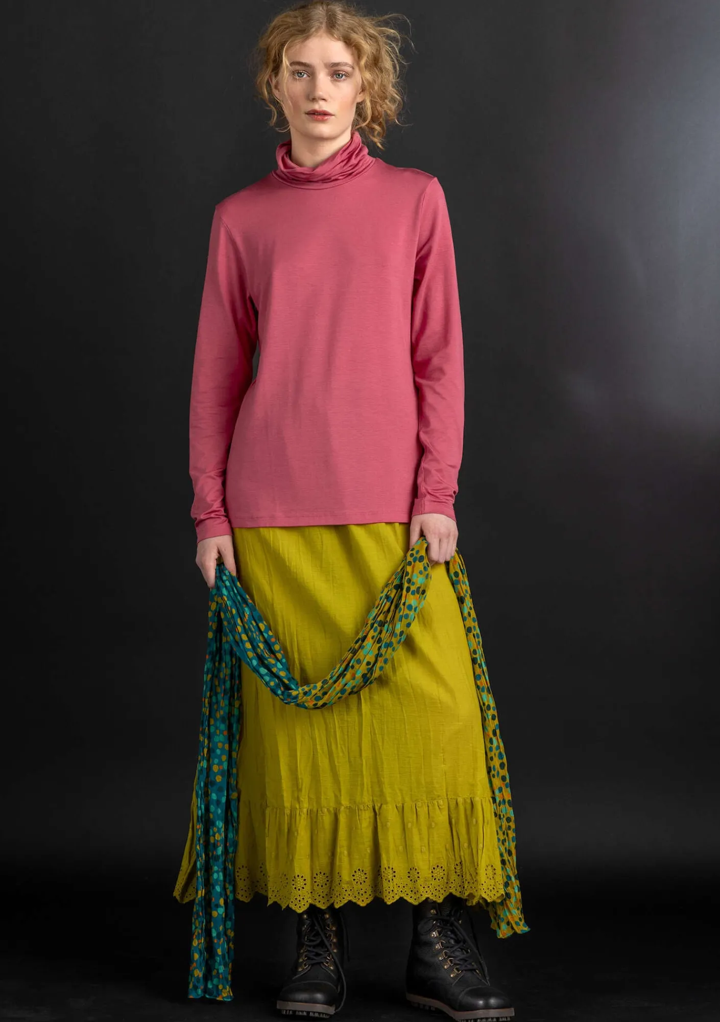 Gudrun Sjödén Röcke>Unterrock aus Bio-Baumwollgewebe Olivenöl