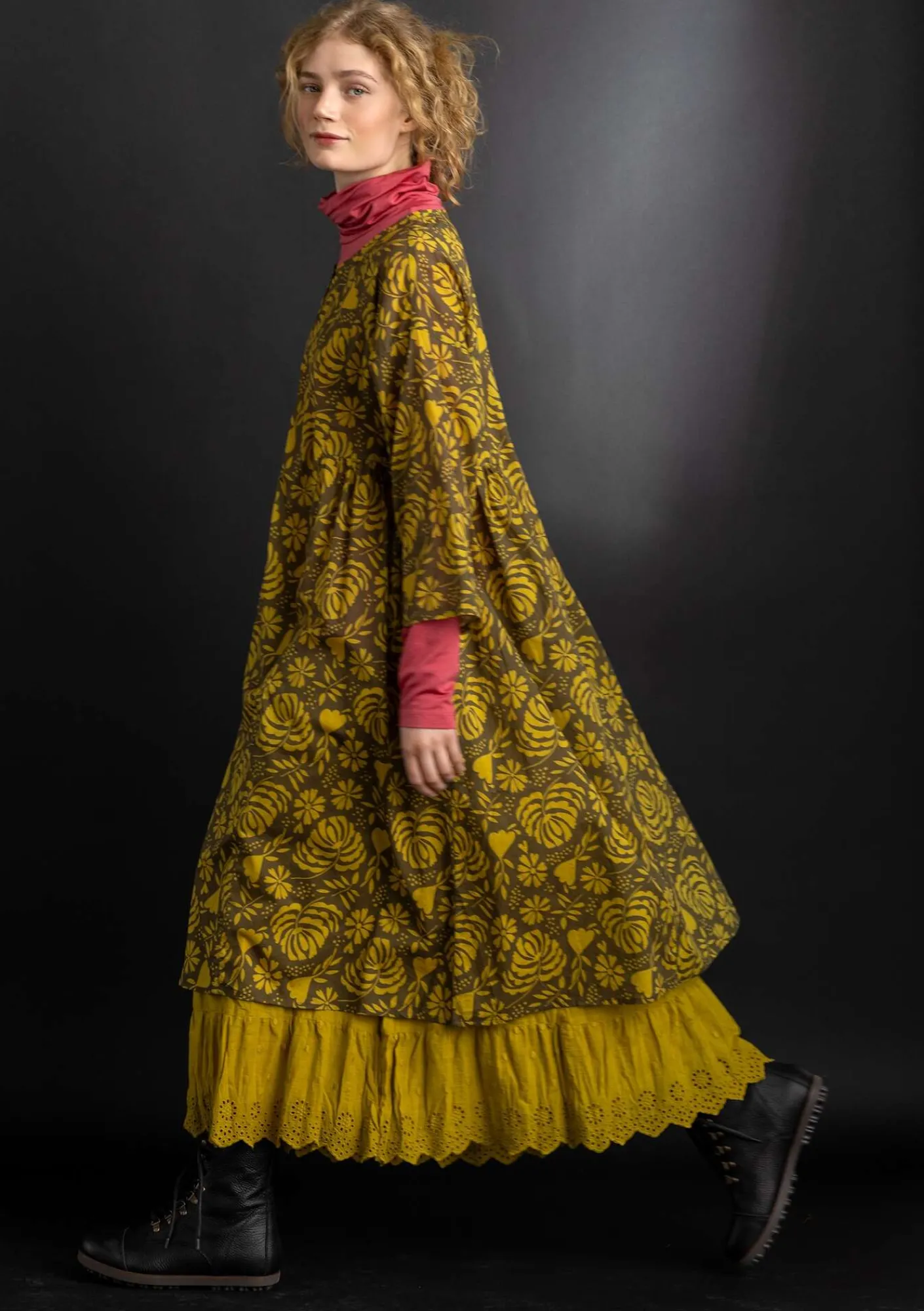 Gudrun Sjödén Röcke>Unterrock aus Bio-Baumwollgewebe Olivenöl