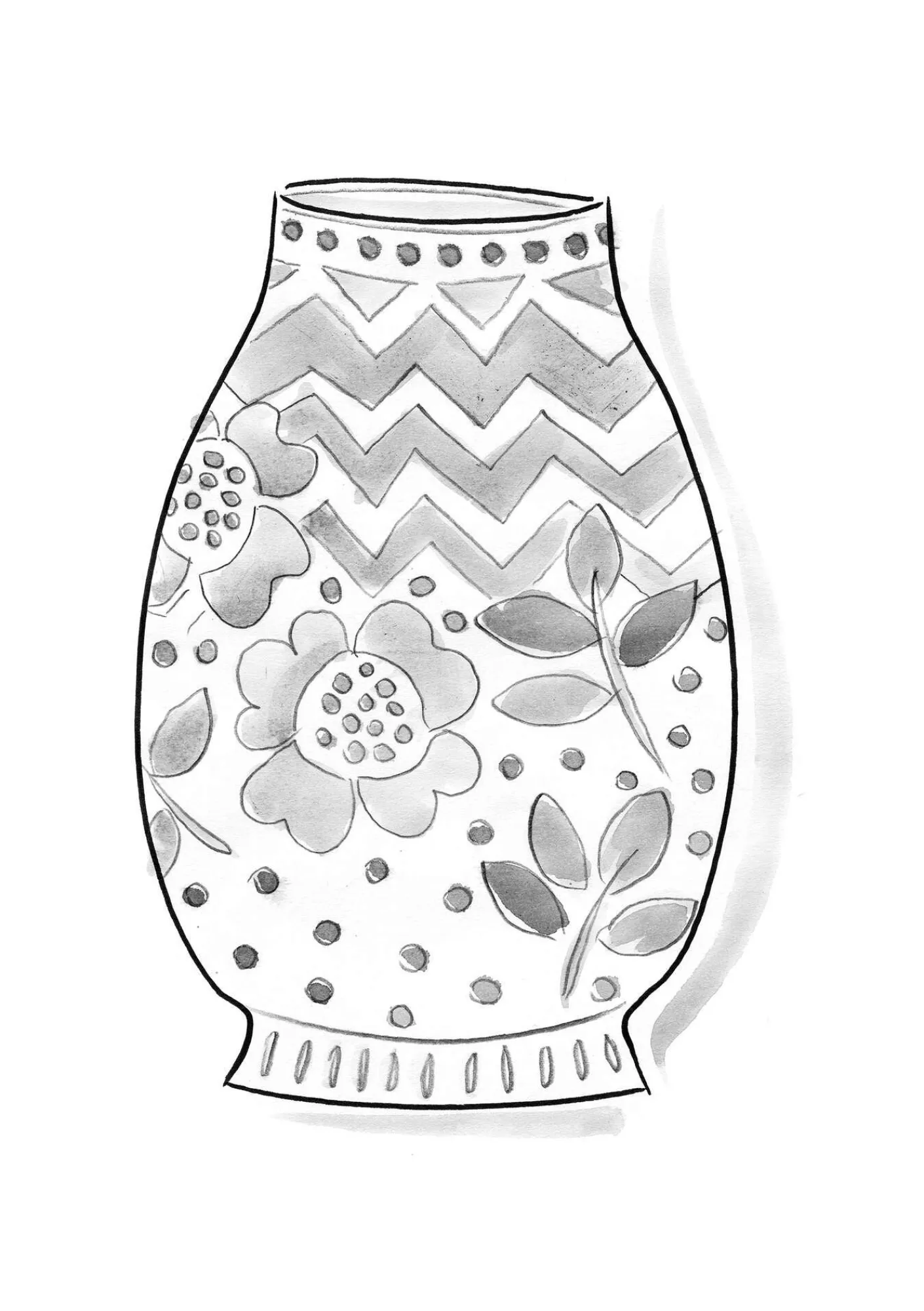 Gudrun Sjödén Dekoration & Accessoires|Geschirr>Vase „Wild rose“ aus Keramik Blattgrün