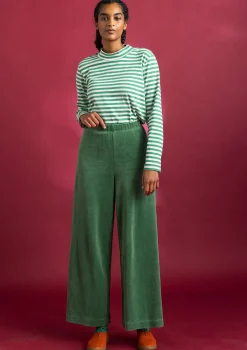 Gudrun Sjödén Hosen>Velourshose aus Bio-Baumwolle/Recycling-Polyester Meeresgrün