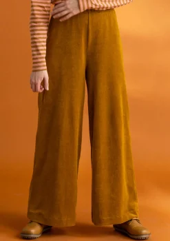 Gudrun Sjödén Hosen>Velourshose aus Bio-Baumwolle/Recycling-Polyester Curry