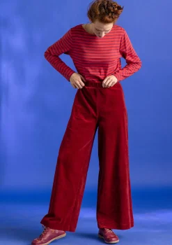 Gudrun Sjödén Hosen>Velourshose aus Bio-Baumwolle/Recycling-Polyester Granatapfel