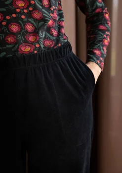 Gudrun Sjödén Hosen>Velourshose „Nora“ aus Bio-Baumwolle/Recycling-Polyester Schwarz