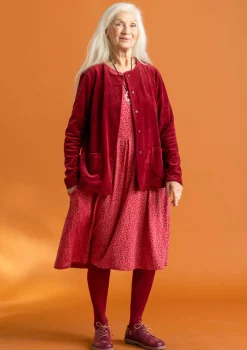 Gudrun Sjödén Strickjacken|Pullover & Shirts>Veloursjacke aus Bio-Baumwolle/Recycling-Polyester Granatapfel