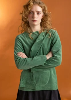 Gudrun Sjödén Strickjacken|Pullover & Shirts>Veloursjacke aus Bio-Baumwolle/Recycling-Polyester Meeresgrün