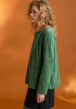 Gudrun Sjödén Strickjacken|Pullover & Shirts>Veloursjacke aus Bio-Baumwolle/Recycling-Polyester Meeresgrün