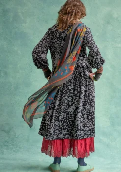 Gudrun Sjödén Kleider>Velourskleid „Katla“ aus Bio-Baumwolle/Recycling-Polyester Grafit